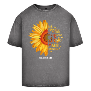 Oversize Washed T-Shirt christus der mich stark macht philipper 4.13