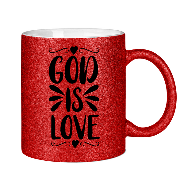 Glitzertasse god is love