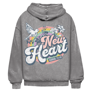 Oversize Washed Hoodie new heart ezekiel 11:19