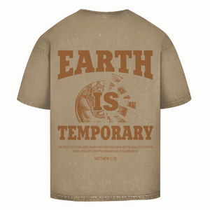 Oversize Washed T-Shirt earth ist temporary matthew 5:18