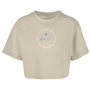 Damen Oversize Crop Top you are strong amazing
