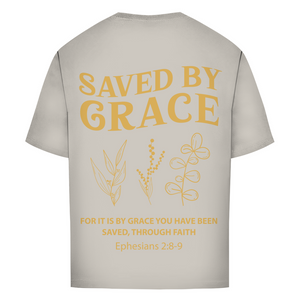 Oversize T-Shirt saved by grace ehpesians 2:8-9