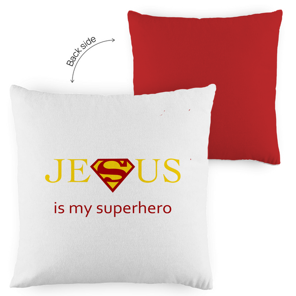 Kopfkissen zweifarbig jesus is my superhero