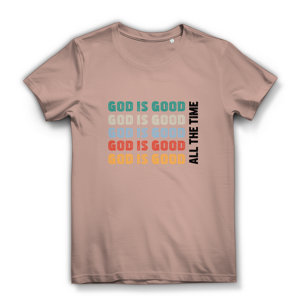 Damen Bio T-Shirt god is good retro