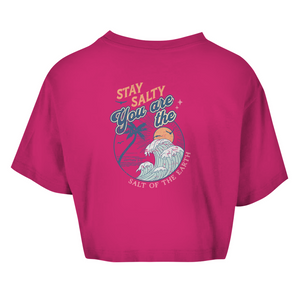 Damen Oversize Crop Top stay salty