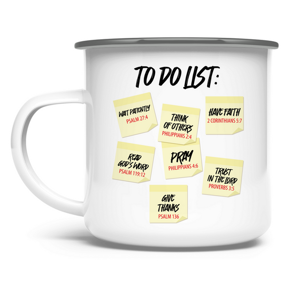 Emaille Tasse to do list psalmen