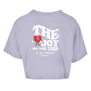 Damen Oversize Crop Top the joy of the lord nehemiah 8:10