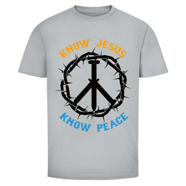 Herren T-Shirt know jesus know peace