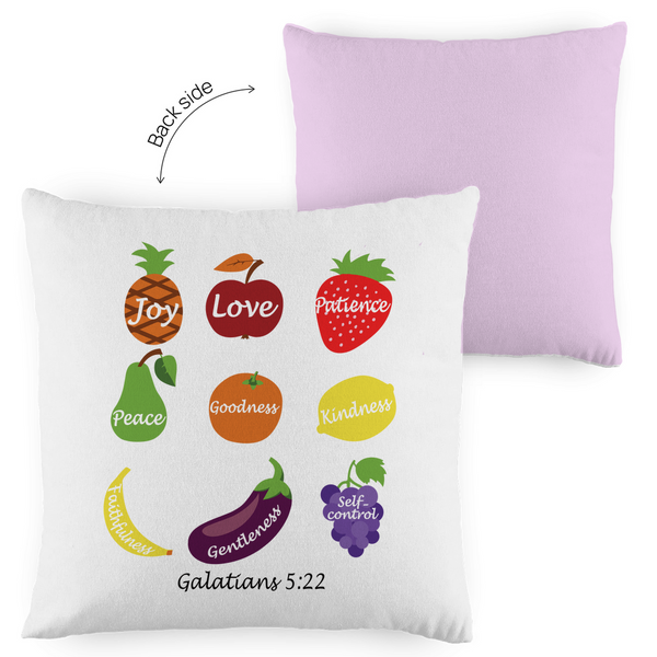 Kopfkissen zweifarbig joy love peace galatians 5:22