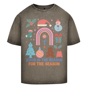 Oversize Washed T-Shirt jesus is the reason for the season