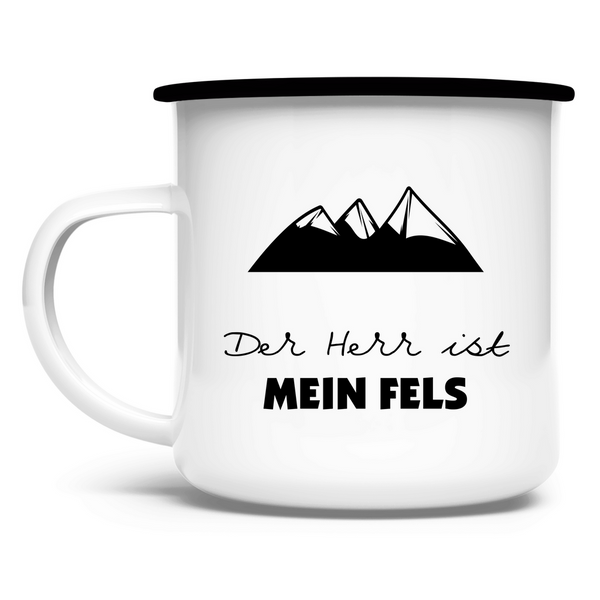 Emaille Tasse der herr ist mein fels