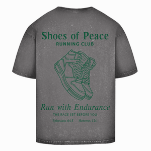 Oversize Washed T-Shirt run with endurance hebrews 12:1