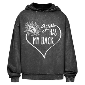 Oversize Washed Hoodie jesus has my back