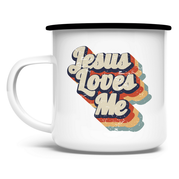 Emaille Tasse jesus loves me