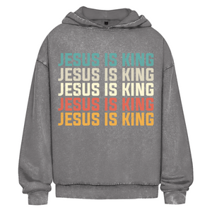 Oversize Washed Hoodie jesus is king vintage