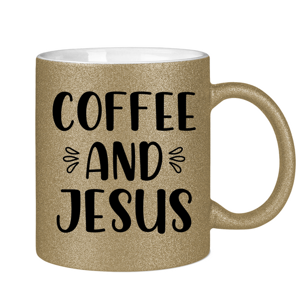 Glitzertasse coffee and jesus