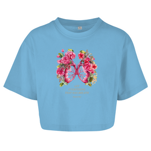 Damen Oversize Crop Top let everything that has breath psalm 150:6