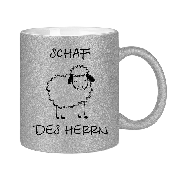 Glitzertasse schaf des herrn