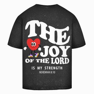 Oversize Washed T-Shirt the joy of the lord nehemiah 8:10