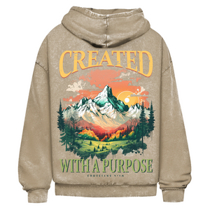 Oversize Washed Hoodie created with a purpose ephesians 2:10