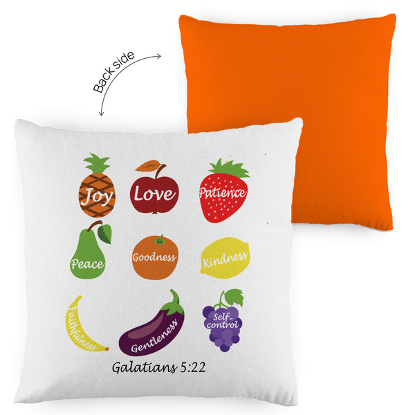 Kopfkissen zweifarbig joy love peace galatians 5:22