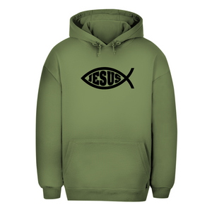 Unisex Oversize Hoodie fisch symbol ICHTHYS Jesus