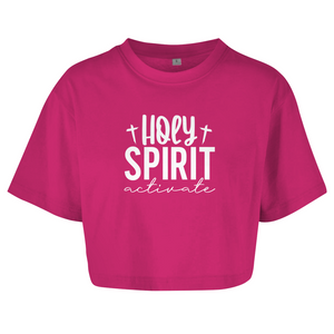 Damen Oversize Crop Top holy spirit activate