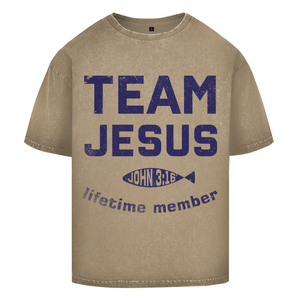 Oversize Washed T-Shirt team jesus john 3:16