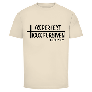 Herren T-Shirt 0% perfect 100% forgiven 1 john 1:9