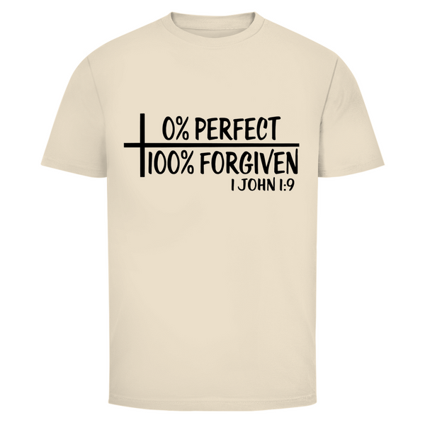 Herren T-Shirt 0% perfect 100% forgiven 1 john 1:9