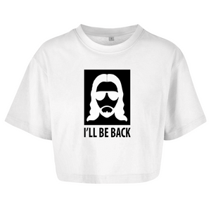 Damen Oversize Crop Top i will be back