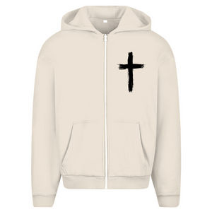 Oversize Zipper Hoodie kreuz