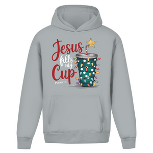 Oversize Hoodie Ohne Kordel jesus fills my cup psalm 23.5