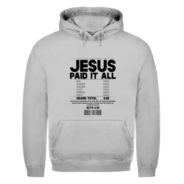 Herren Hoodie jesus paid it all acts 4:12