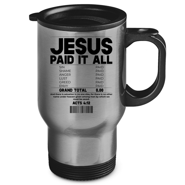 Edelstahl-Thermobecher jesus paid it all