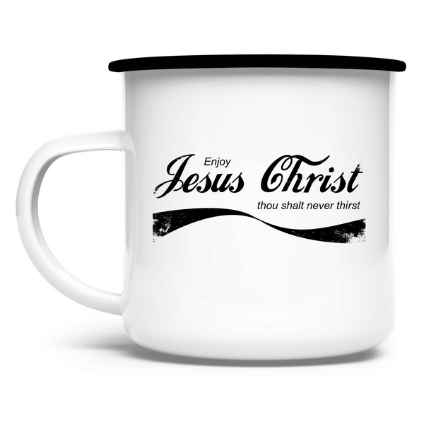 Emaille Tasse enjoy jesus christ