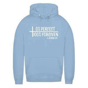 Damen Hoodie 0% perfect 100% forgiven 1 john 1:9