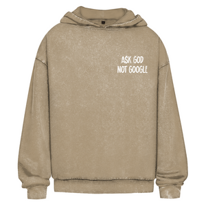Oversize Washed Hoodie ask god not google