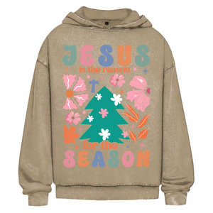 Oversize Washed Hoodie jesus is reason for the season