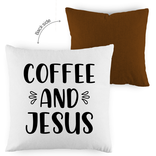 Kopfkissen zweifarbig coffee and jesus