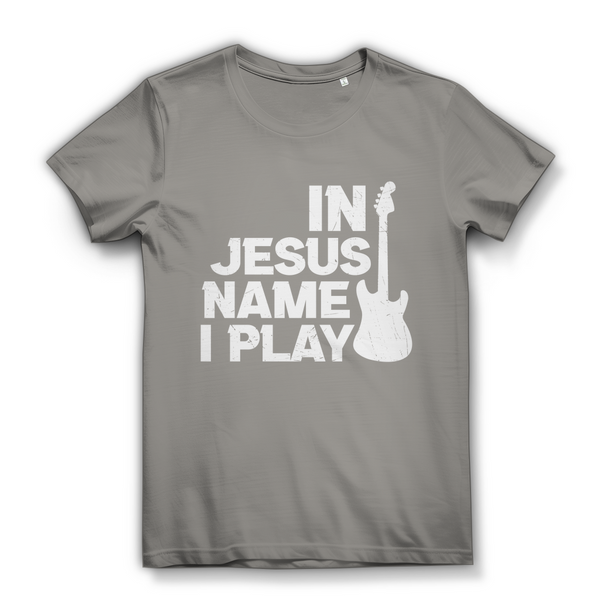 Damen Bio T-Shirt in jesus name i play guitarist