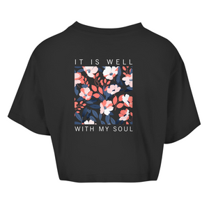 Damen Oversize Crop Top it is well with my soul