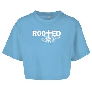 Damen Oversize Crop Top rooted in christ