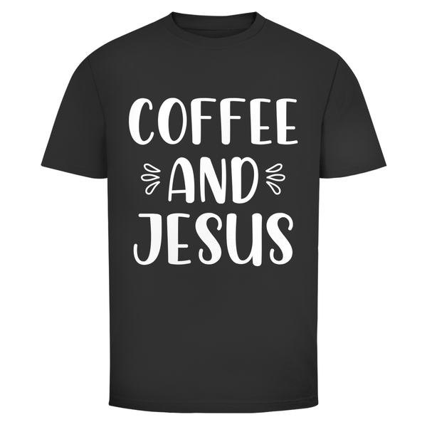 Herren T-Shirt coffee and jesus