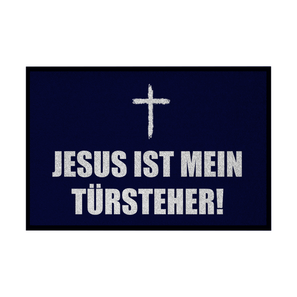 Fußmatte mit Gummirand jesus ist mein türsteher