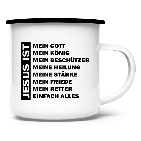 Emaille Tasse jesus mein gott