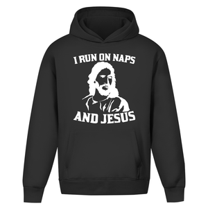 Oversize Hoodie Ohne Kordel i run on naps and jesus