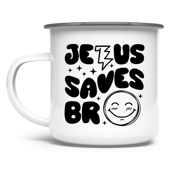 Emaille Tasse jesus saves bro