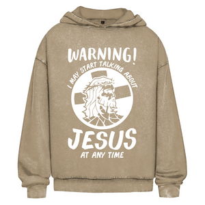 Oversize Washed Hoodie jesus at any time