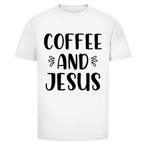 Herren T-Shirt coffee and jesus